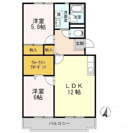 近鉄八尾駅 徒歩7分 2階の物件間取画像